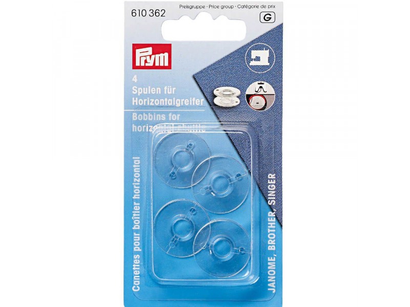 Prym naaimachine spoeltjes kunststof 20,5mm 4 stuks