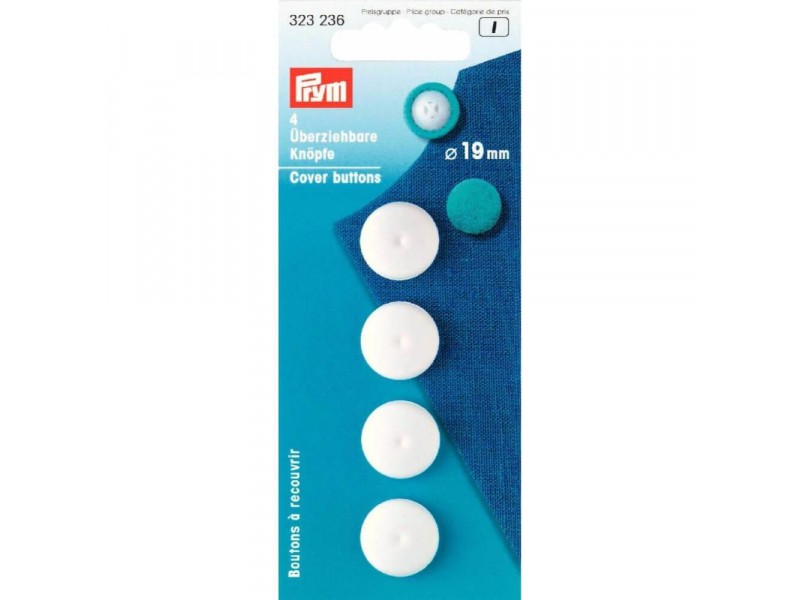 Prym stofknopen kunststof 19mm wit