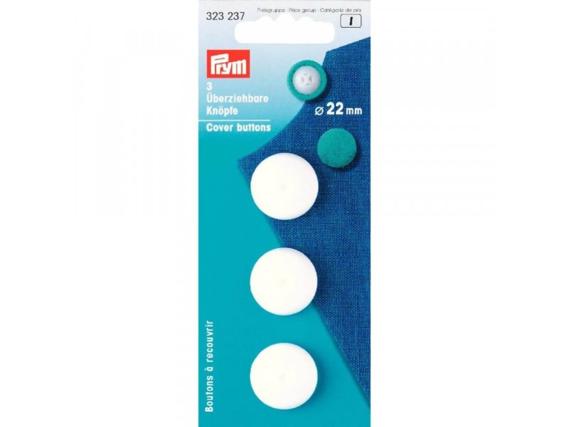 Prym stofknopen kunststof 23mm wit