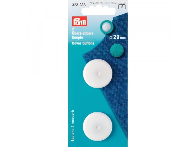 Prym stofknopen kunststof 29mm wit