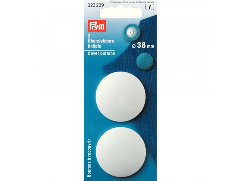 Prym stofknopen kunststof 38mm wit