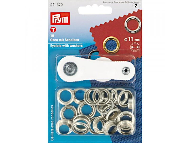 ringen met schijven, nestels 11mm zilver Prym
