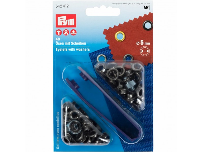 ringen met schijven, nestels 5mm oud messing Prym