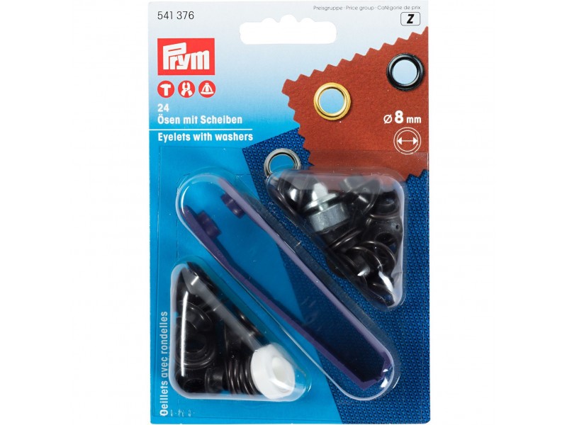 ringen met schijven, nestels 8mm donker brons Prym