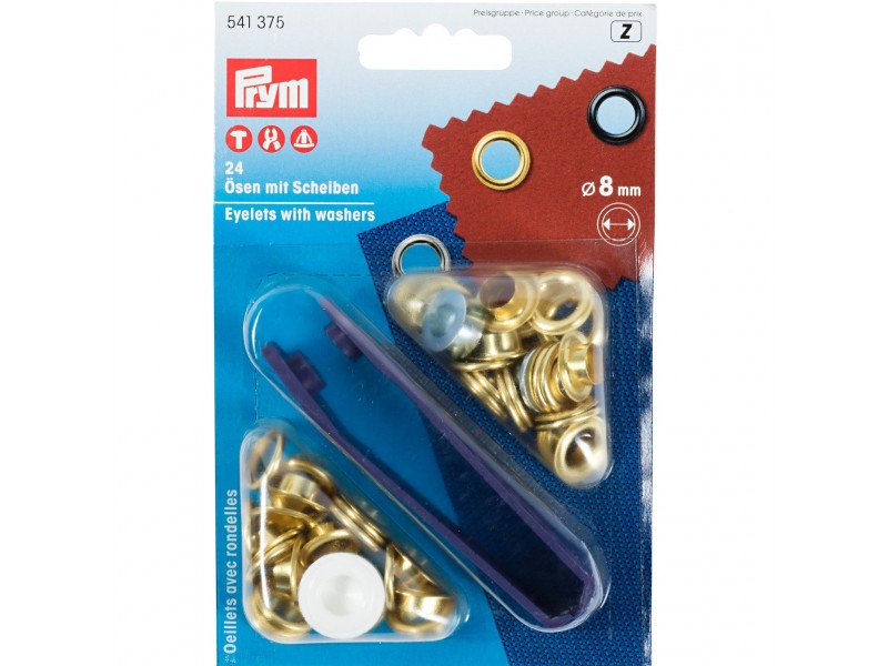 ringen met schijven, nestels 8mm goud Prym