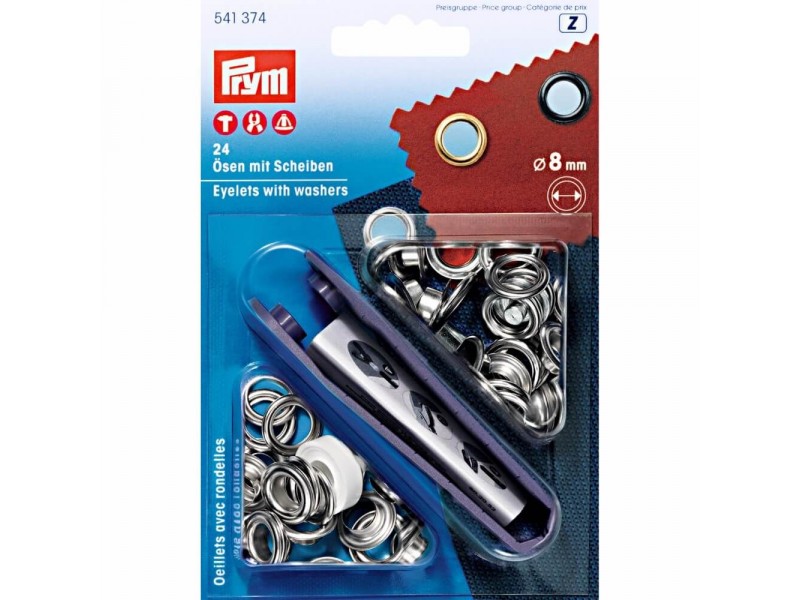 ringen met schijven, nestels 8mm zilver Prym
