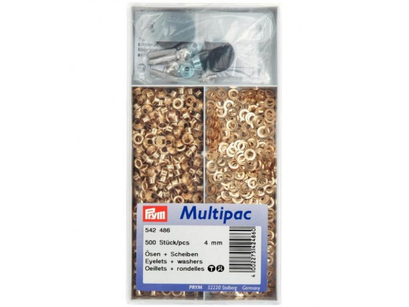 schijven en ringen, nestels 4 mm goud 500 stuks
