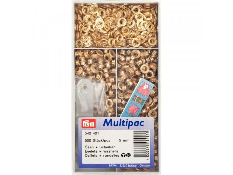 schijven en ringen, nestels 5 mm goud 500 stuks