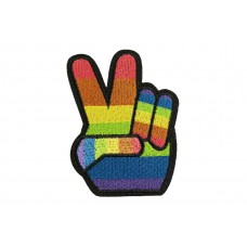 Rainbow peace hand patch