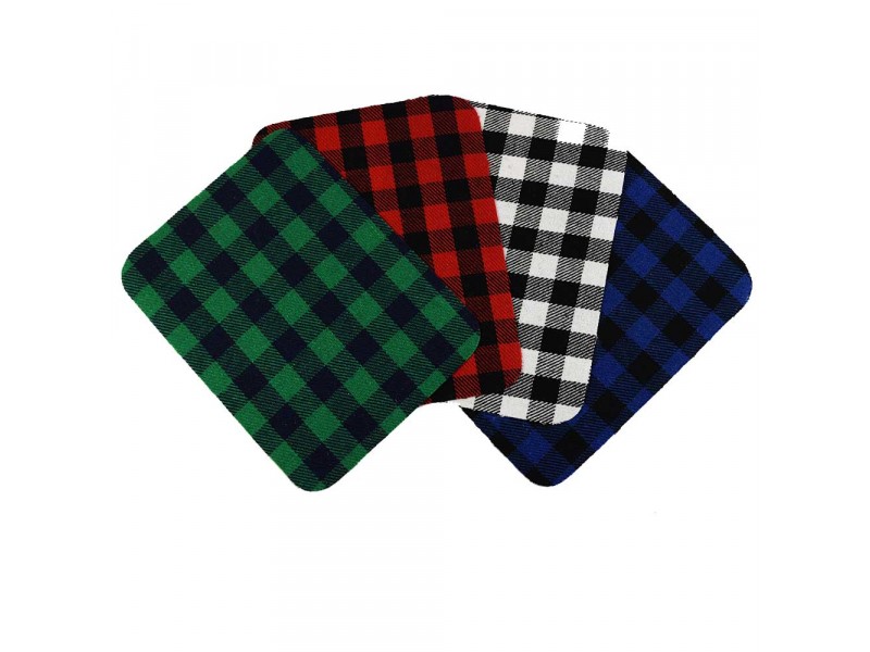 reparatiedoek set ruit  4 kleuren 4 stuks XL 12,5 x 9,5cm