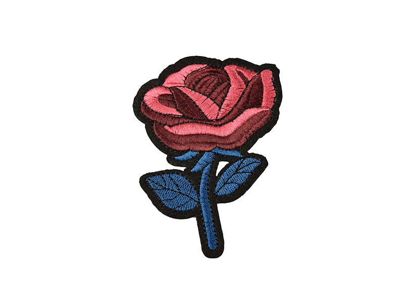 roos patch blauw oud roze