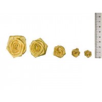 roosjes lurex goud 30 mm (5 stuks)