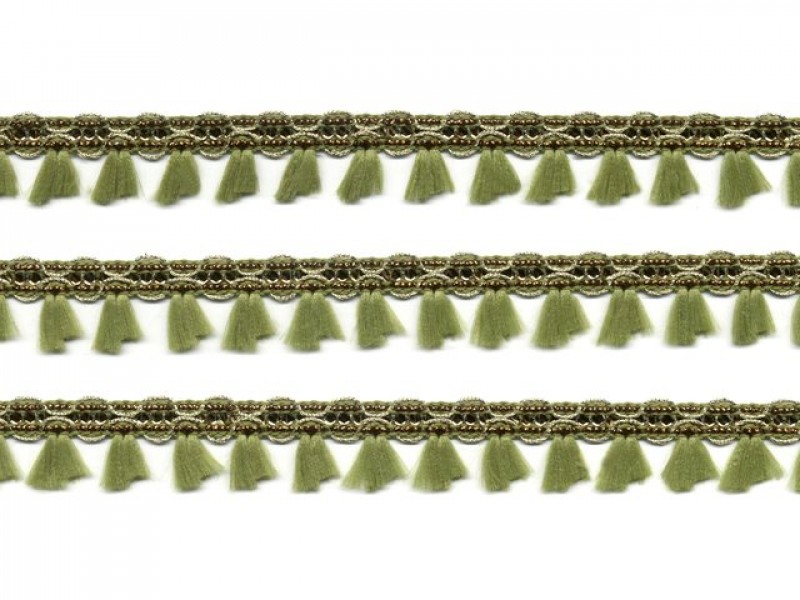 sierband met kwastjes groen