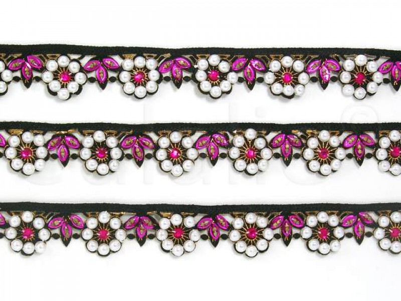 sierband parels fuchsia