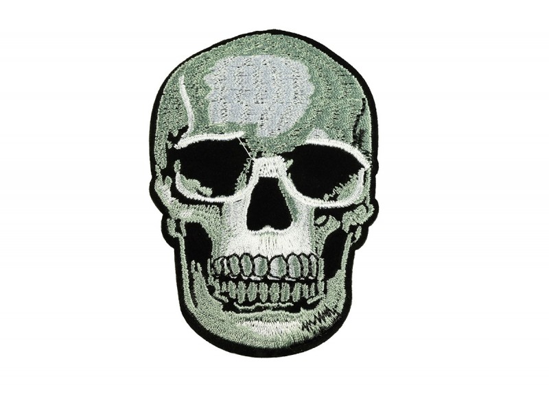 skull applicatie fijn geborduurd