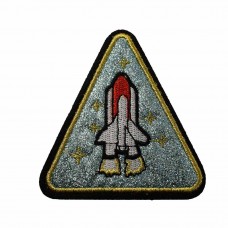 space shuttle embleem lichtblauwe glitters