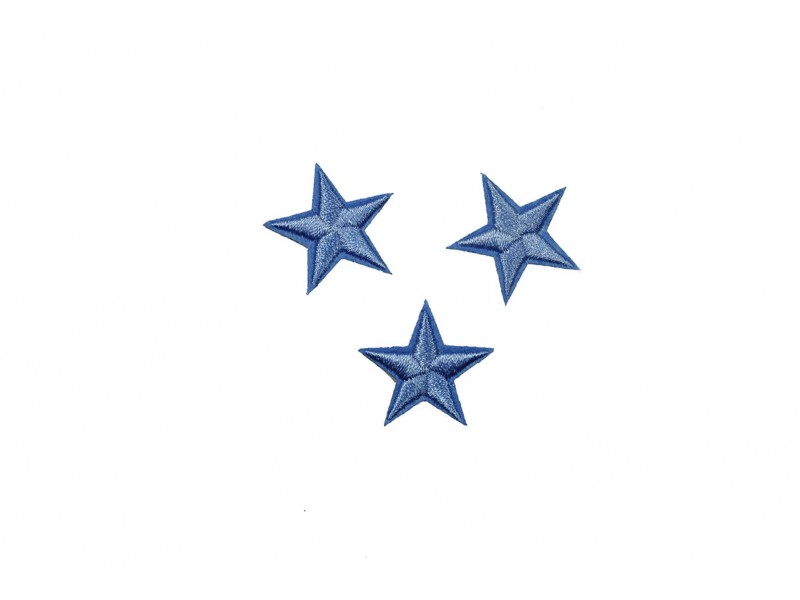sterren patch set blauw 2,5 cm 3 stuks