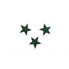 sterren patch set donker groen 2,5 cm 3 stuks