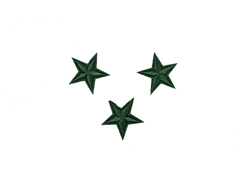 sterren patch set donker groen 2,5 cm 3 stuks
