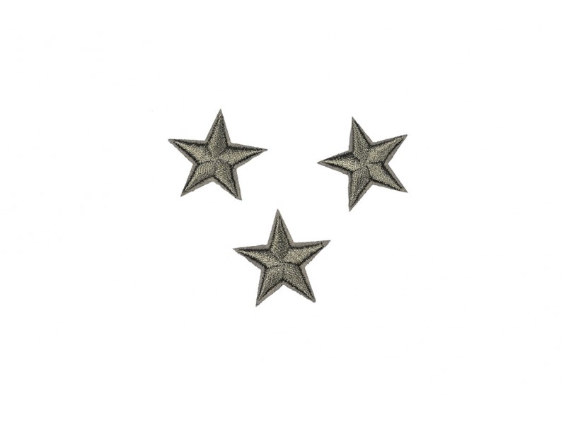 sterren patch set donker zilver 2,5 cm 3 stuks