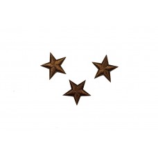 sterren patch set donkerbruin 2,5 cm 3 stuks