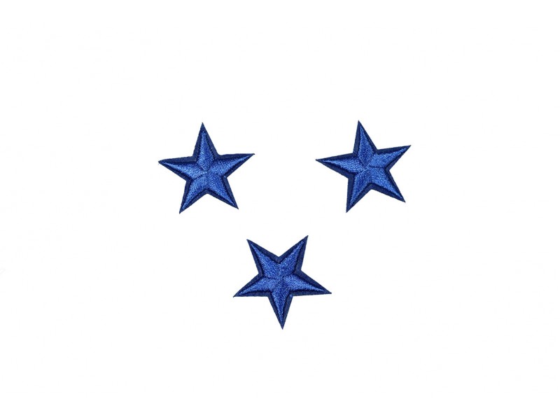 sterren patch set kobalt blauw 2,5 cm 3 stuks