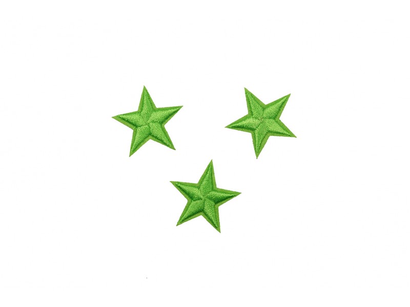 sterren patch set licht groen 2,5 cm 3 stuks