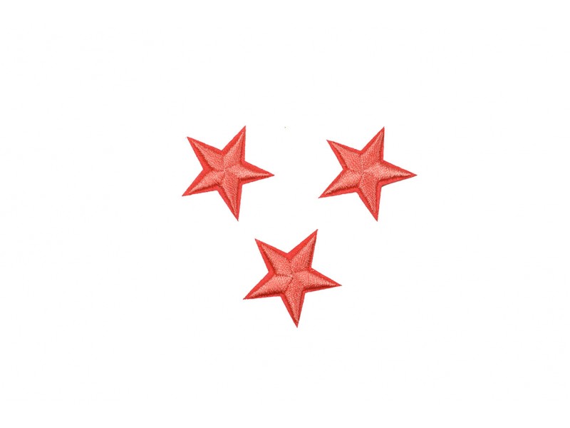 sterren patch set rouge 2,5 cm 3 stuks