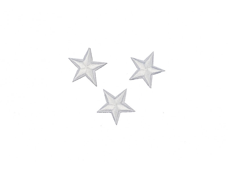 sterren patch set wit 2,5 cm 3 stuks