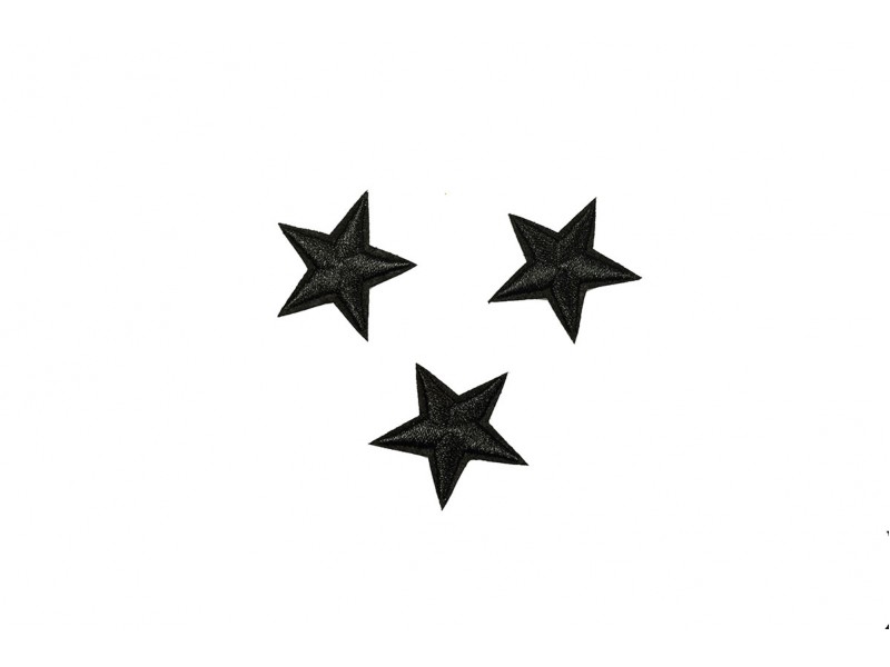 sterren patch set zwart 2,5 cm 3 stuks