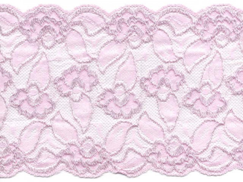 Stretch kant 15 cm roze