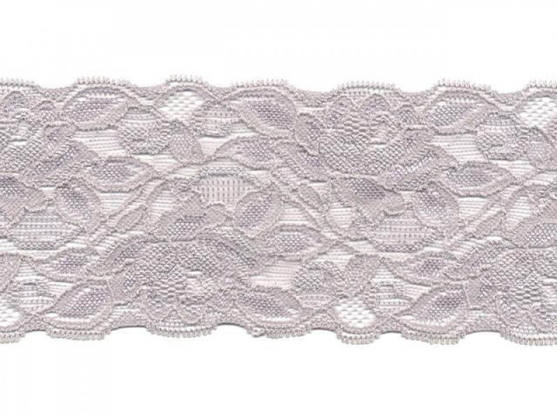 stretch kant zilver grijs 8 cm