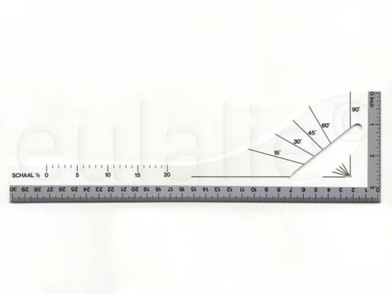 tekenliniaal, tekenhaak 30 cm