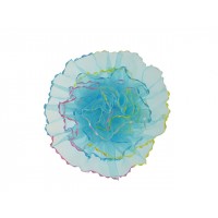 tule corsage blauw glitter groot