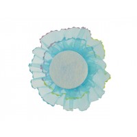 tule corsage blauw glitter groot