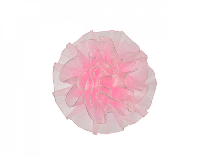 tule corsage poeder roze groot
