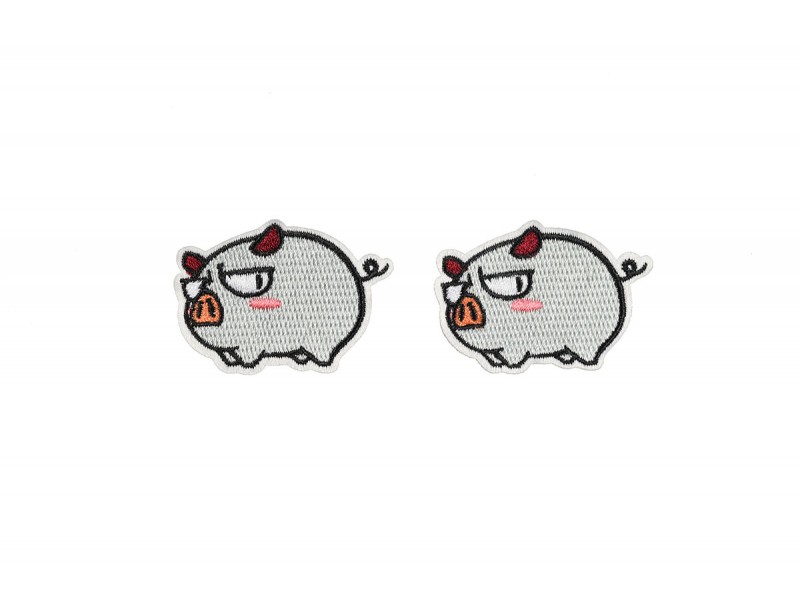 varkentjes patch grijs 2 stuks